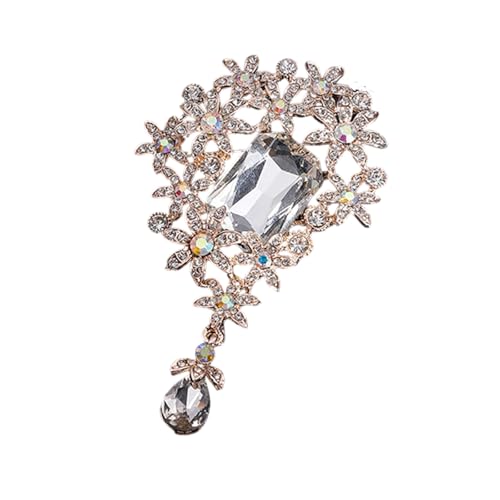 Stilvolle Kristalle Blumenbrosche Retro Stile Schmuck Mit Komplizierten Designs Robuste Legierungsmaterial von Gissroys