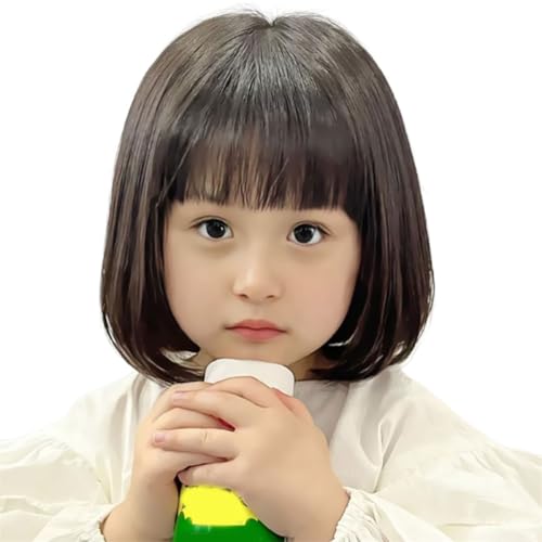 Synthetic Faser Perücken Haarstück Für Kinder Atmungsaktives Design Natürlicher Fransen Puff Haar Für Tägliche Verschleißschulenereignisse Natural Aussehend Synthetik von Gissroys