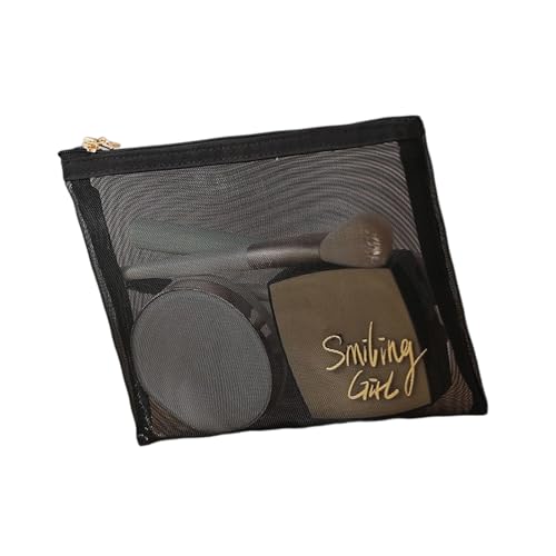 Transparente quadratische Make-up-Aufbewahrungstasche, Netzstoff, Kosmetik-Organizer mit geräumigem Innenraum, Reisezubehör, wasserdichter Netz-Kulturbeutel, e, Einheitsgröße von Gissroys