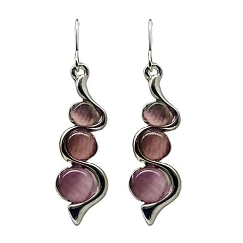 Trendige Edelstein-Tropfen-Ohrringe im Vintage-Stil, Opale, baumelnde Ohrringe, modischer Statement-Schmuck für Frauen von Gissroys