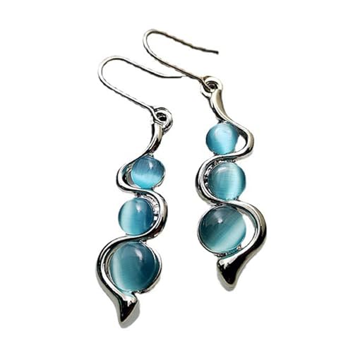Trendige Edelstein-Tropfen-Ohrringe im Vintage-Stil, Opale, baumelnde Ohrringe, modischer Statement-Schmuck für Frauen von Gissroys