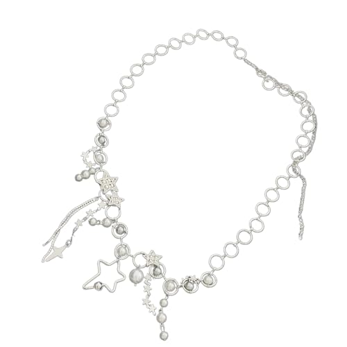 Trendiger metallischer Taillengürtel mit einzigartigem Stern-Anhänger und stilvollen Fransen, dekorativer Unisex-Körperschmuck, Stern-Gürtelkette für Outfits von Gissroys