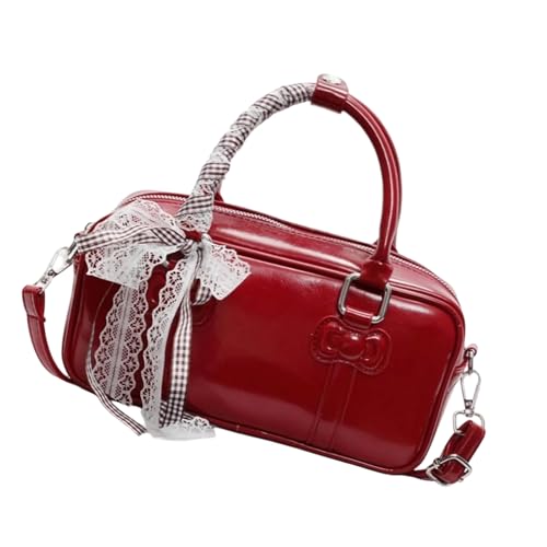 Umhängetasche für Damen, Crossbody-Tasche mit abnehmbaren Trägern, PU-Leder, Clutch, Handtaschen mit Reißverschluss, Crossbody-Tasche für Damen, rot, One Size von Gissroys