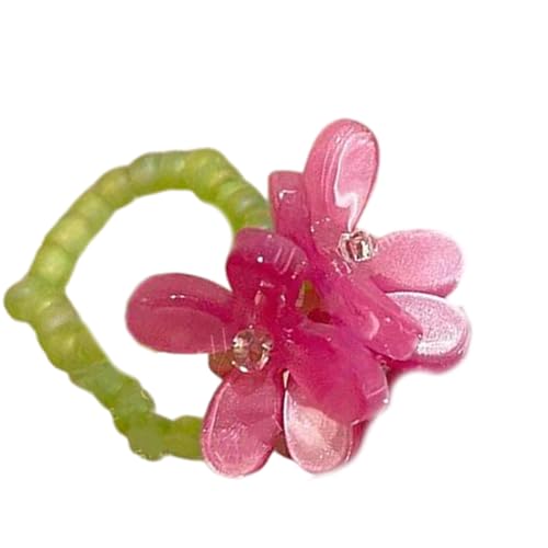 Verstellbare Dehnbare Perlen Acrylringe Für Frauen Dehnbare Fingerringe Koreanische Stile Blumenschmuck Geschenk Frauen Blumenparty von Gissroys
