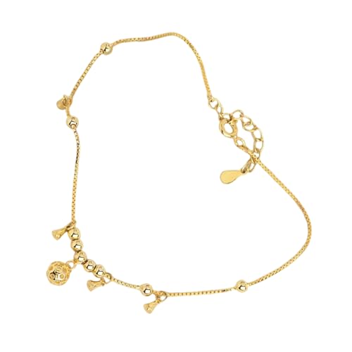 Zarte Verstellbare Fußkettchen Mit Runden Perlenzauber Und Baumelnden Glocken Handgefertigtes Goldener Ton Fuß Schmuck Geschenk Für Ihr Strand Outfit Schmuck Knöchelarmband Für Frauen von Gissroys