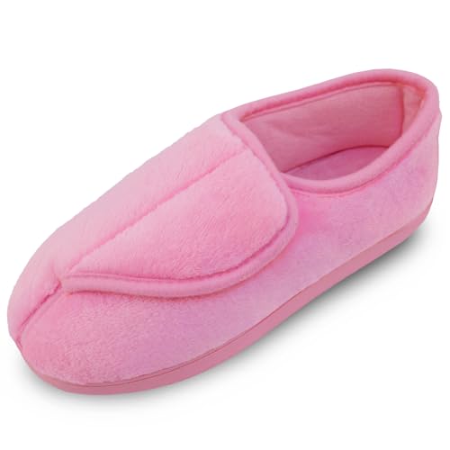 Git-up Damen Hausschuhe Memory Foam Komfortable Geschlossene Zehe Winter Anti-Rutsch-Baumwolle Warme Pantoffel Haus für Innen und Außen, EU 39 / US 8 Rosa von Git-up