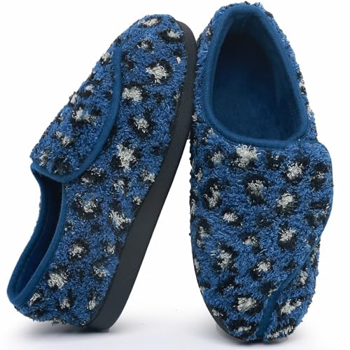 Git-up Frauen Memory Foam Diabetiker Hausschuhe Arthritis Ödem Einstellbare Bequeme Hausschuhe Geschlossene Zehen, LeopardBlau US 9.5 Git-up Frauen Memory Foam Diabetiker Hausschuhe Arthritis Ödem Einstellbare Bequeme Hausschuhe Geschlossene Zehen, LeopardBlau US 9.5 von Git-up