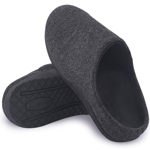 Git-up Orthopädische Hausschuhe für Damen Herren Slip On Hausschuhe mit Senkfußeinlage Rutschfest Gummi Sohle Arch Support Slippers, Plattfüße, Plantar Fasciitis, Fußschmerzen, Schwarz 37 von Git-up