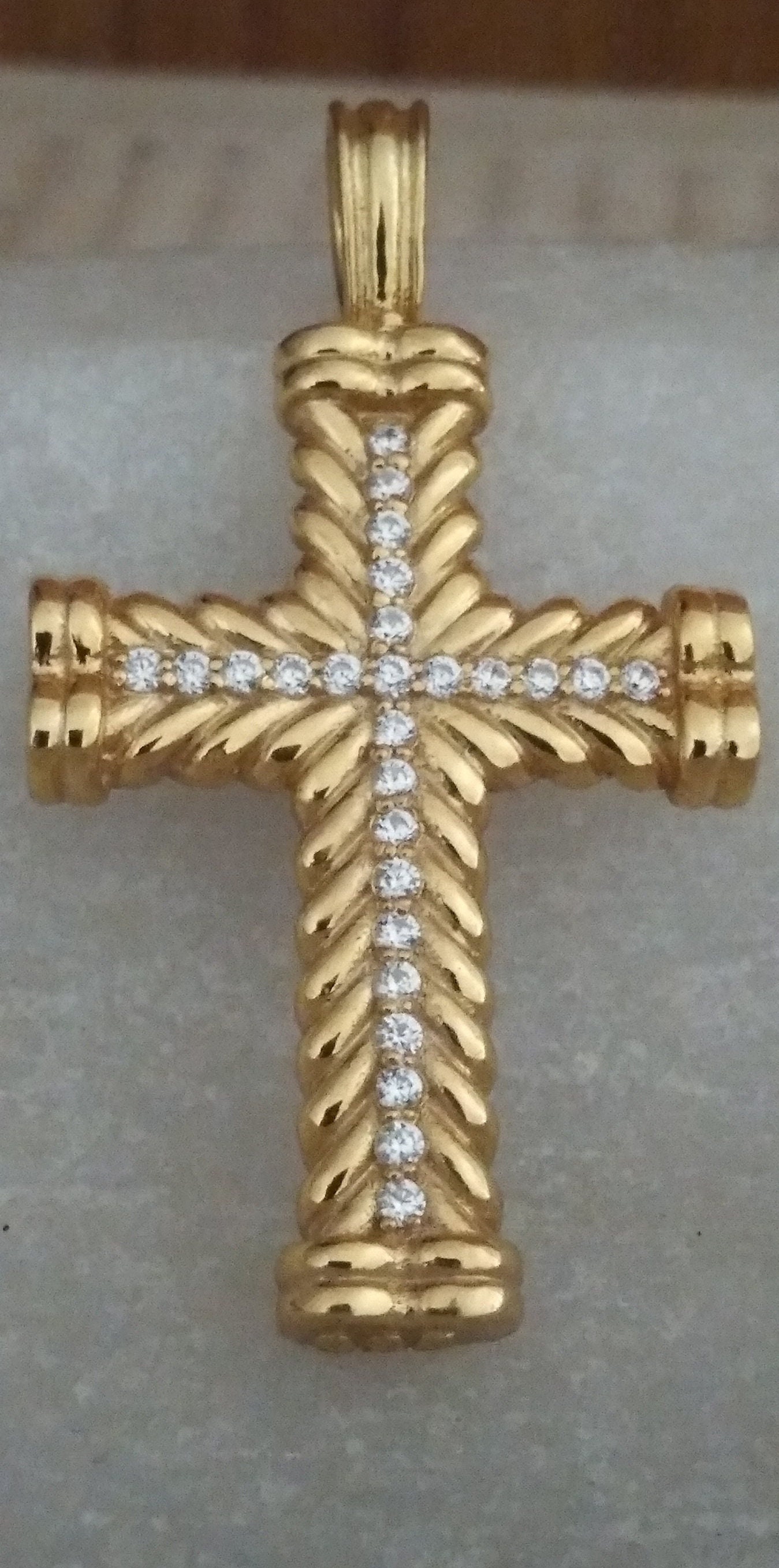 925 Sterling Silber Herren Chevron Kreuz Anhänger Halskette 1, 1" X 2, 0'' Zoll Mit Steckschlaufe von GitanjaliStore