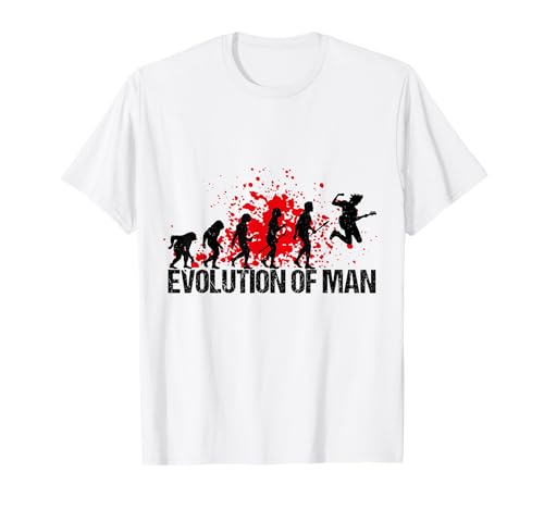 Evolution OF MAN Evolution Gitarrenspieler Musik Konzert T-Shirt Evolution OF MAN Evolution Gitarrenspieler Musik Konzert T-Shirt von Gitarre Instrument Evolution Geschenk