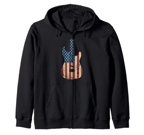 Gitarre Tshirt Herren Damen Gitarrist Musik Rock USA Flagge Kapuzenjacke Gitarre Tshirt Herren Damen Gitarrist Musik Rock USA Flagge Kapuzenjacke von Gitarrist TShirt Patriotic USA Rock American