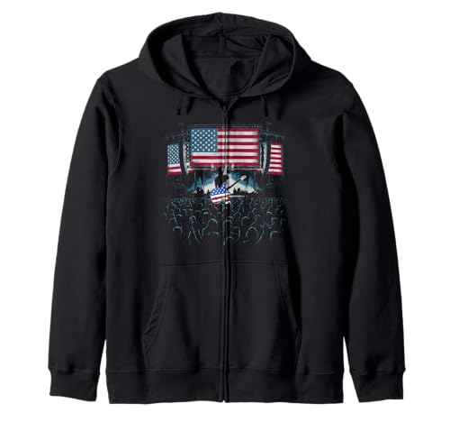 Gitarre Tshirt Herren Damen Gitarrist Musik Rock USA Flagge Kapuzenjacke Gitarre Tshirt Herren Damen Gitarrist Musik Rock USA Flagge Kapuzenjacke von Gitarrist TShirt Patriotic USA Rock American