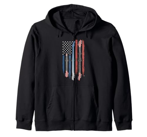 Gitarre Tshirt Herren Damen Gitarrist Musik Rock USA Flagge Kapuzenjacke Gitarre Tshirt Herren Damen Gitarrist Musik Rock USA Flagge Kapuzenjacke von Gitarrist TShirt Patriotic USA Rock American