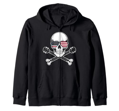 Gitarre Tshirt Herren Damen Gitarrist Musik Rock USA Flagge Kapuzenjacke Gitarre Tshirt Herren Damen Gitarrist Musik Rock USA Flagge Kapuzenjacke von Gitarrist TShirt Patriotic USA Rock American