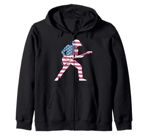 Gitarre Tshirt Herren Damen Gitarrist Musik Rock USA Flagge Kapuzenjacke Gitarre Tshirt Herren Damen Gitarrist Musik Rock USA Flagge Kapuzenjacke von Gitarrist TShirt Patriotic USA Rock American