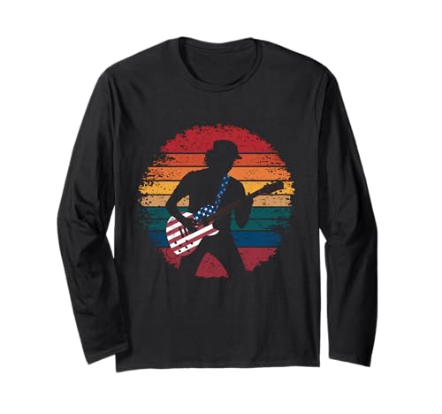 Gitarre Tshirt Herren Damen Gitarrist Musik Rock USA Flagge Langarmshirt Gitarre Tshirt Herren Damen Gitarrist Musik Rock USA Flagge Langarmshirt von Gitarrist TShirt Patriotic USA Rock American