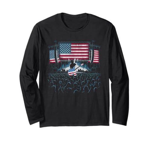 Gitarre Tshirt Herren Damen Gitarrist Musik Rock USA Flagge Langarmshirt Gitarre Tshirt Herren Damen Gitarrist Musik Rock USA Flagge Langarmshirt von Gitarrist TShirt Patriotic USA Rock American