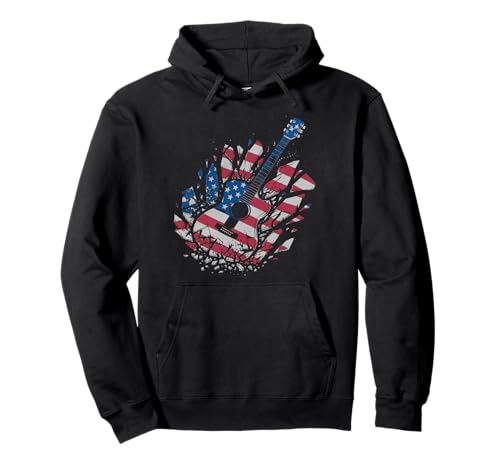 Gitarre Tshirt Herren Damen Gitarrist Musik Rock USA Flagge Pullover Hoodie Gitarre Tshirt Herren Damen Gitarrist Musik Rock USA Flagge Pullover Hoodie von Gitarrist TShirt Patriotic USA Rock American