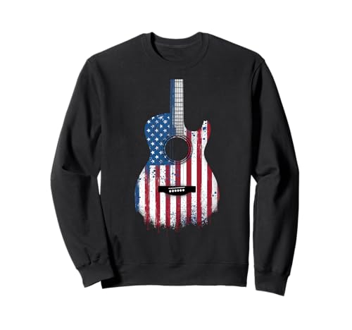Gitarre Tshirt Herren Damen Gitarrist Musik Rock USA Flagge Sweatshirt Gitarre Tshirt Herren Damen Gitarrist Musik Rock USA Flagge Sweatshirt von Gitarrist TShirt Patriotic USA Rock American