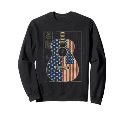 Gitarre Tshirt Herren Damen Gitarrist Musik Rock USA Flagge Sweatshirt Gitarre Tshirt Herren Damen Gitarrist Musik Rock USA Flagge Sweatshirt von Gitarrist TShirt Patriotic USA Rock American