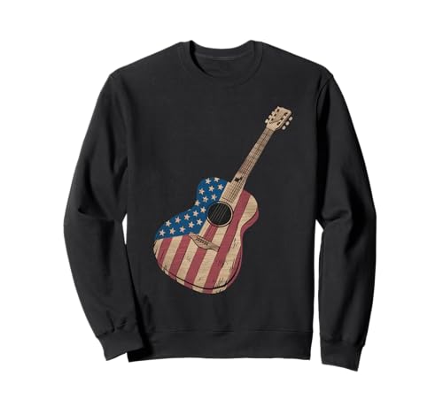 Gitarre Tshirt Herren Damen Gitarrist Musik Rock USA Flagge Sweatshirt Gitarre Tshirt Herren Damen Gitarrist Musik Rock USA Flagge Sweatshirt von Gitarrist TShirt Patriotic USA Rock American
