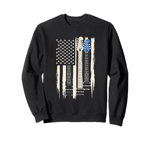 Gitarre Tshirt Herren Damen Gitarrist Musik Rock USA Flagge Sweatshirt Gitarre Tshirt Herren Damen Gitarrist Musik Rock USA Flagge Sweatshirt von Gitarrist TShirt Patriotic USA Rock American