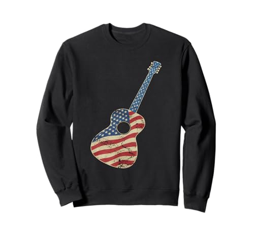 Gitarre Tshirt Herren Damen Gitarrist Musik Rock USA Flagge Sweatshirt Gitarre Tshirt Herren Damen Gitarrist Musik Rock USA Flagge Sweatshirt von Gitarrist TShirt Patriotic USA Rock American