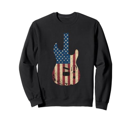 Gitarre Tshirt Herren Damen Gitarrist Musik Rock USA Flagge Sweatshirt Gitarre Tshirt Herren Damen Gitarrist Musik Rock USA Flagge Sweatshirt von Gitarrist TShirt Patriotic USA Rock American