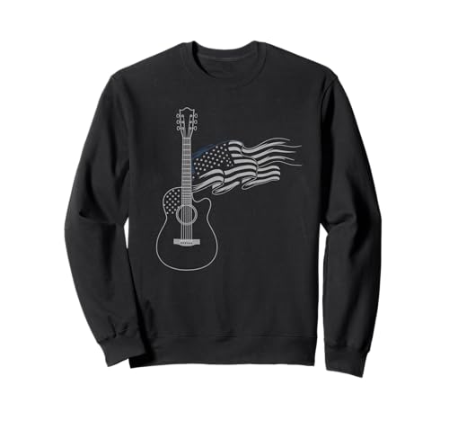 Gitarre Tshirt Herren Damen Gitarrist Musik Rock USA Flagge Sweatshirt Gitarre Tshirt Herren Damen Gitarrist Musik Rock USA Flagge Sweatshirt von Gitarrist TShirt Patriotic USA Rock American