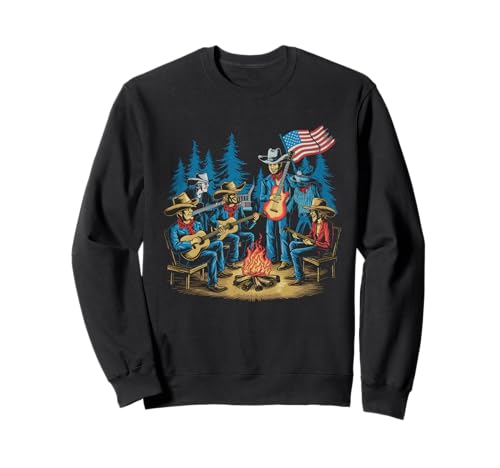 Gitarre Tshirt Herren Damen Gitarrist Musik Rock USA Flagge Sweatshirt von Gitarrist TShirt Patriotic USA Rock American