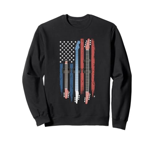 Gitarre Tshirt Herren Damen Gitarrist Musik Rock USA Flagge Sweatshirt Gitarre Tshirt Herren Damen Gitarrist Musik Rock USA Flagge Sweatshirt von Gitarrist TShirt Patriotic USA Rock American