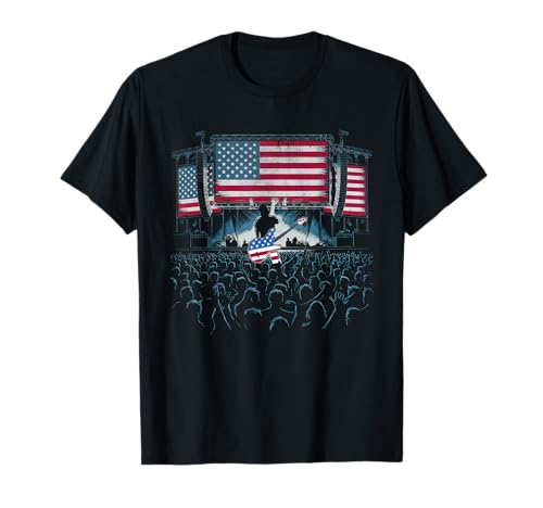 Gitarre Tshirt Herren Damen Gitarrist Musik Rock USA Flagge T-Shirt Gitarre Tshirt Herren Damen Gitarrist Musik Rock USA Flagge T-Shirt von Gitarrist TShirt Patriotic USA Rock American