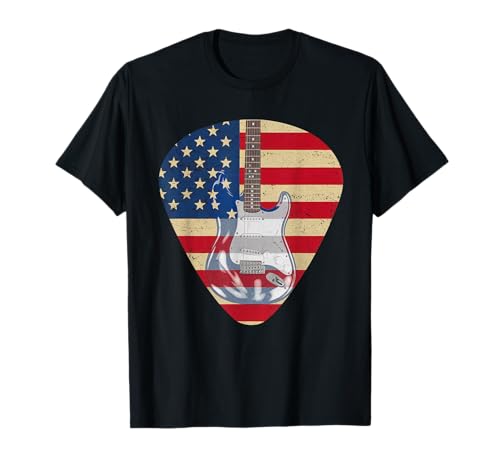 Gitarre Tshirt Herren Damen Gitarrist Musik Rock USA Flagge T-Shirt Gitarre Tshirt Herren Damen Gitarrist Musik Rock USA Flagge T-Shirt von Gitarrist TShirt Patriotic USA Rock American