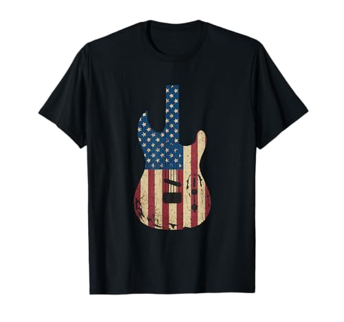 Gitarre Tshirt Herren Damen Gitarrist Musik Rock USA Flagge T-Shirt Gitarre Tshirt Herren Damen Gitarrist Musik Rock USA Flagge T-Shirt von Gitarrist TShirt Patriotic USA Rock American
