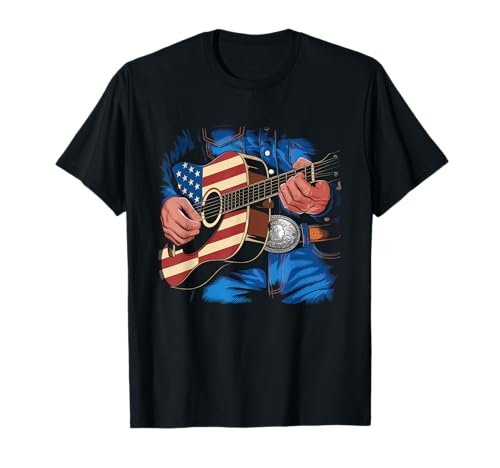 Gitarre Tshirt Herren Damen Gitarrist Musik Rock USA Flagge T-Shirt Gitarre Tshirt Herren Damen Gitarrist Musik Rock USA Flagge T-Shirt von Gitarrist TShirt Patriotic USA Rock American