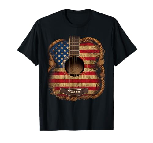 Gitarre Tshirt Herren Damen Gitarrist Musik Rock USA Flagge T-Shirt Gitarre Tshirt Herren Damen Gitarrist Musik Rock USA Flagge T-Shirt von Gitarrist TShirt Patriotic USA Rock American