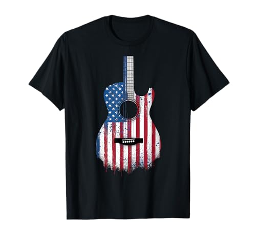 Gitarre Tshirt Herren Damen Gitarrist Musik Rock USA Flagge T-Shirt Gitarre Tshirt Herren Damen Gitarrist Musik Rock USA Flagge T-Shirt von Gitarrist TShirt Patriotic USA Rock American
