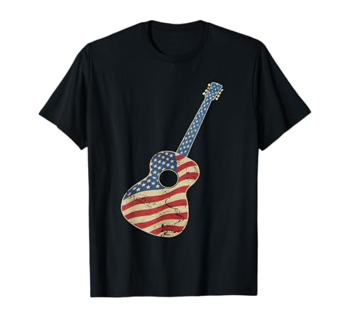 Gitarre Tshirt Herren Damen Gitarrist Musik Rock USA Flagge T-Shirt Gitarre Tshirt Herren Damen Gitarrist Musik Rock USA Flagge T-Shirt von Gitarrist TShirt Patriotic USA Rock American