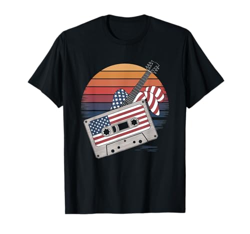 Gitarre Tshirt Herren Damen Gitarrist Musik Rock USA Flagge T-Shirt Gitarre Tshirt Herren Damen Gitarrist Musik Rock USA Flagge T-Shirt von Gitarrist TShirt Patriotic USA Rock American