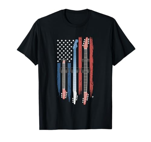 Gitarre Tshirt Herren Damen Gitarrist Musik Rock USA Flagge T-Shirt Gitarre Tshirt Herren Damen Gitarrist Musik Rock USA Flagge T-Shirt von Gitarrist TShirt Patriotic USA Rock American
