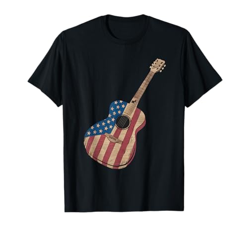 Gitarre Tshirt Herren Damen Gitarrist Musik Rock USA Flagge T-Shirt Gitarre Tshirt Herren Damen Gitarrist Musik Rock USA Flagge T-Shirt von Gitarrist TShirt Patriotic USA Rock American