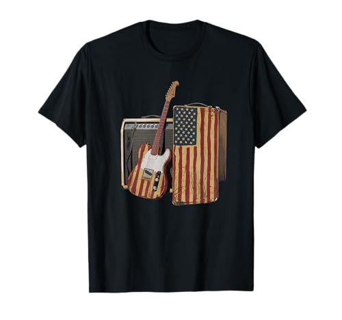 Gitarre Tshirt Herren Damen Gitarrist Musik Rock USA Flagge T-Shirt Gitarre Tshirt Herren Damen Gitarrist Musik Rock USA Flagge T-Shirt von Gitarrist TShirt Patriotic USA Rock American