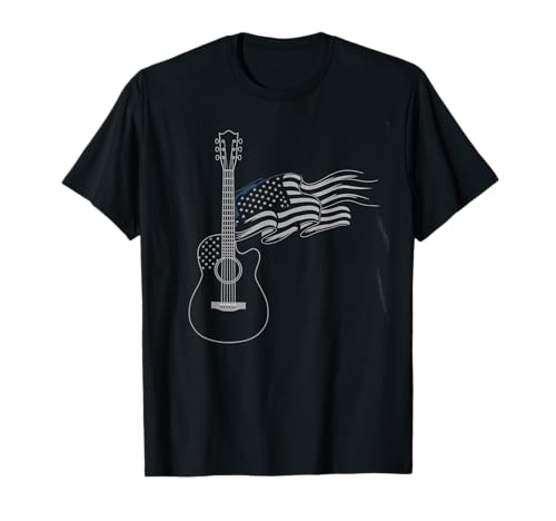 Gitarre Tshirt Herren Damen Gitarrist Musik Rock USA Flagge T-Shirt Gitarre Tshirt Herren Damen Gitarrist Musik Rock USA Flagge T-Shirt von Gitarrist TShirt Patriotic USA Rock American