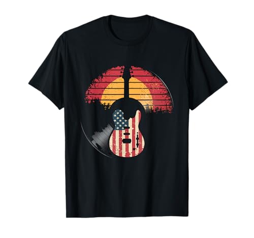 Gitarre Tshirt Herren Damen Gitarrist Musik Rock USA Flagge T-Shirt Gitarre Tshirt Herren Damen Gitarrist Musik Rock USA Flagge T-Shirt von Gitarrist TShirt Patriotic USA Rock American