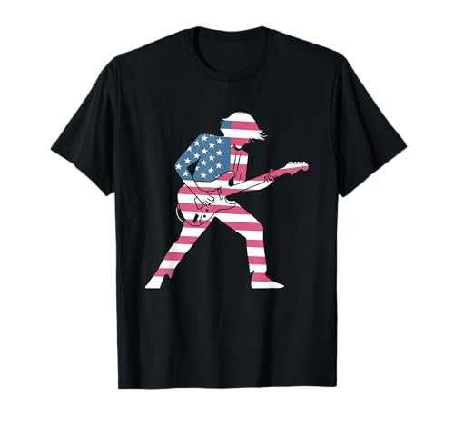 Gitarre Tshirt Herren Damen Gitarrist Musik Rock USA Flagge T-Shirt Gitarre Tshirt Herren Damen Gitarrist Musik Rock USA Flagge T-Shirt von Gitarrist TShirt Patriotic USA Rock American