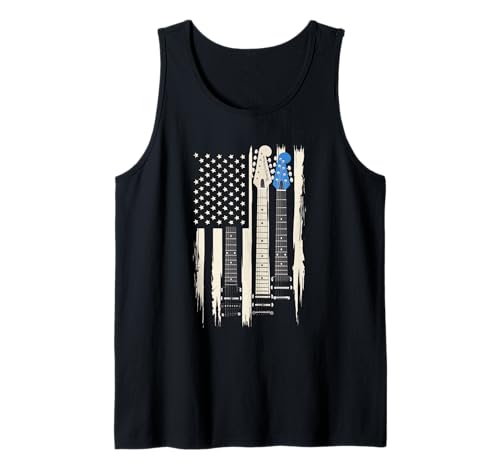 Gitarre Tshirt Herren Damen Gitarrist Musik Rock USA Flagge Tank Top Gitarre Tshirt Herren Damen Gitarrist Musik Rock USA Flagge Tank Top von Gitarrist TShirt Patriotic USA Rock American