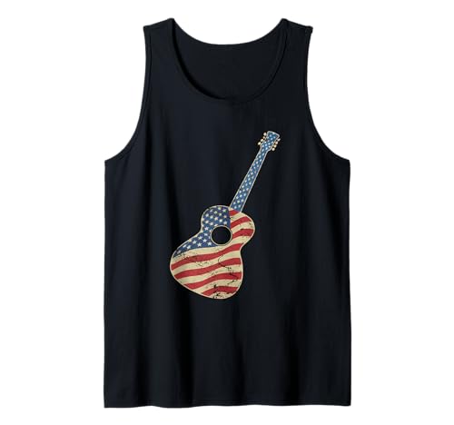 Gitarre Tshirt Herren Damen Gitarrist Musik Rock USA Flagge Tank Top Gitarre Tshirt Herren Damen Gitarrist Musik Rock USA Flagge Tank Top von Gitarrist TShirt Patriotic USA Rock American