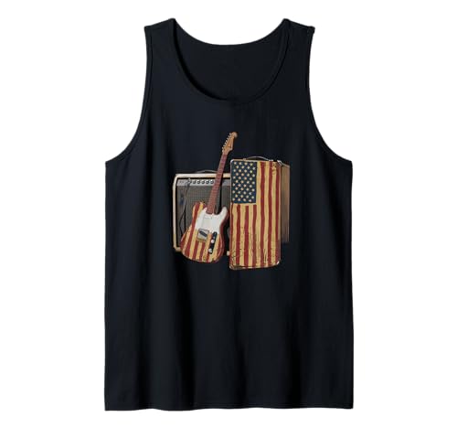 Gitarre Tshirt Herren Damen Gitarrist Musik Rock USA Flagge Tank Top Gitarre Tshirt Herren Damen Gitarrist Musik Rock USA Flagge Tank Top von Gitarrist TShirt Patriotic USA Rock American