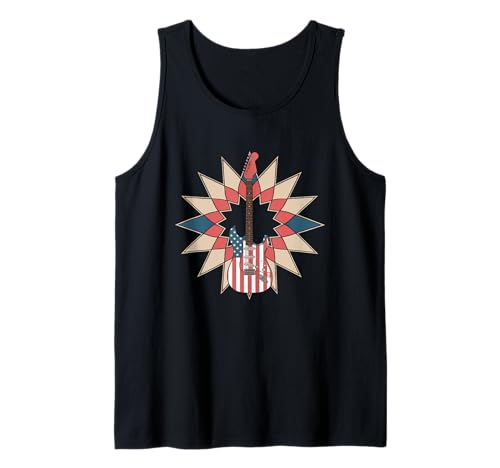 Gitarre Tshirt Herren Damen Gitarrist Musik Rock USA Flagge Tank Top Gitarre Tshirt Herren Damen Gitarrist Musik Rock USA Flagge Tank Top von Gitarrist TShirt Patriotic USA Rock American