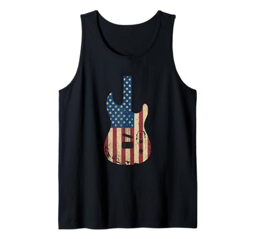 Gitarre Tshirt Herren Damen Gitarrist Musik Rock USA Flagge Tank Top Gitarre Tshirt Herren Damen Gitarrist Musik Rock USA Flagge Tank Top von Gitarrist TShirt Patriotic USA Rock American